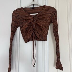 Zara Brown Crop Top
